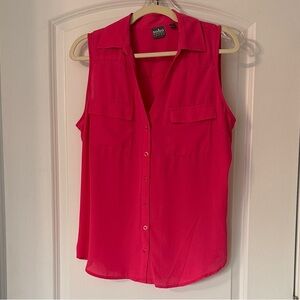 Soho Bright Pink Button-Up Blouse